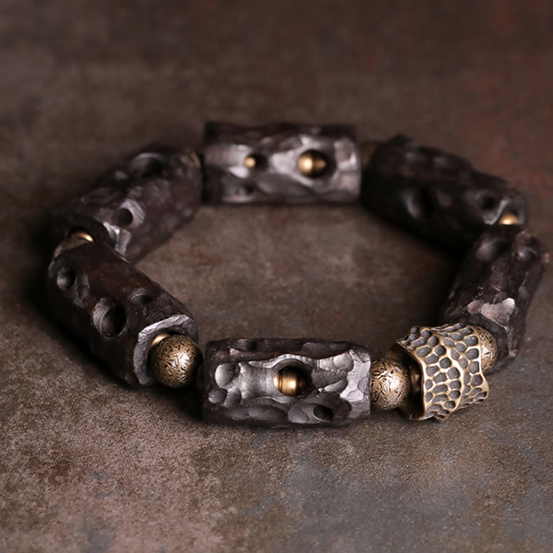 Bracelet calme en bois d'ébène pour l'ancrage et la paix 14-17,5 cm