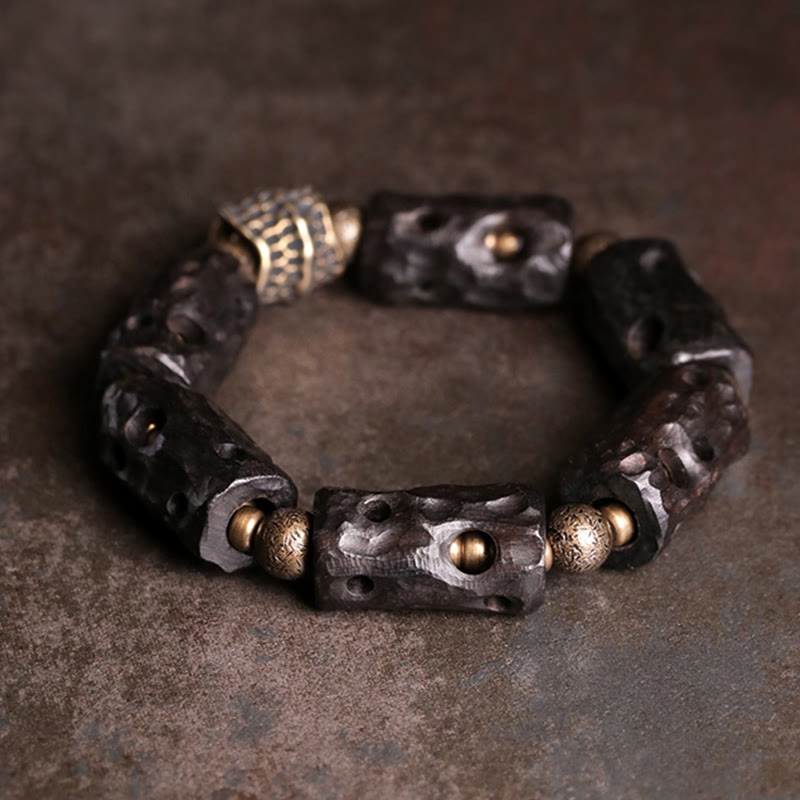 Bracelet calme en bois d'ébène pour l'ancrage et la paix 14-17,5 cm