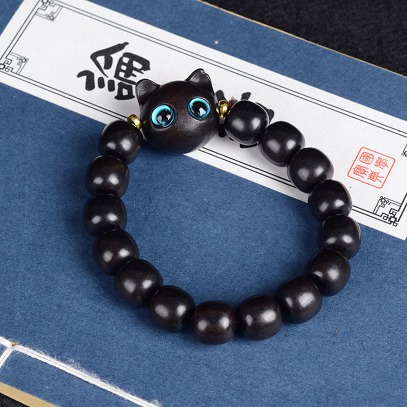 Bracelet d'équilibre en bois d'ébène pour chat pour la protection spirituelle