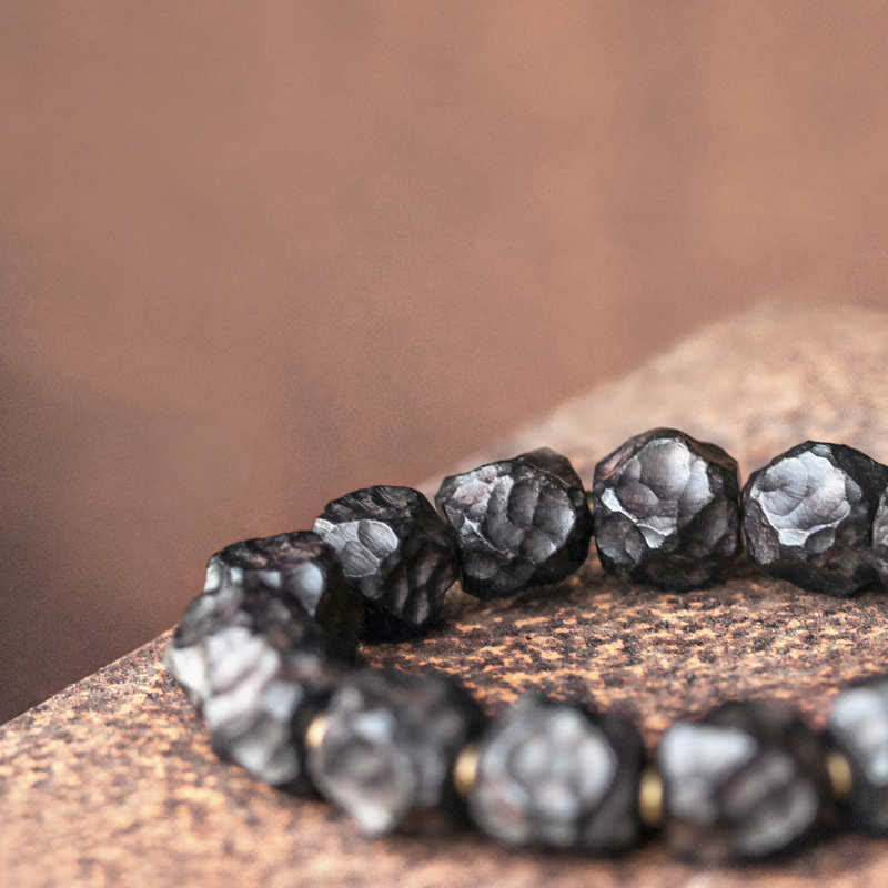 Bracelet couple en bois d'ébène et cuivre pour la paix et l'équilibre