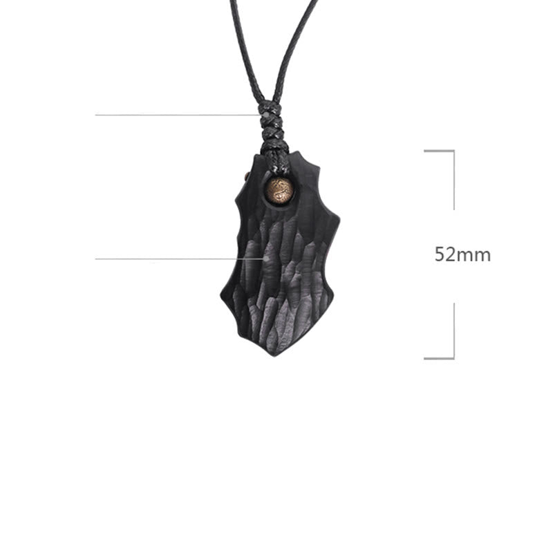 Collier spirituel en bois d'ébène et cuivre pour la paix et la protection