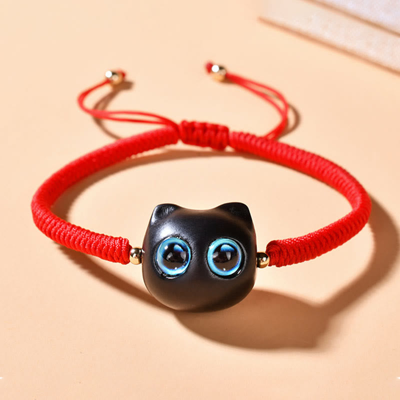 Bracelet en bois d'ébène avec nœud King Kong pour la paix et la protection