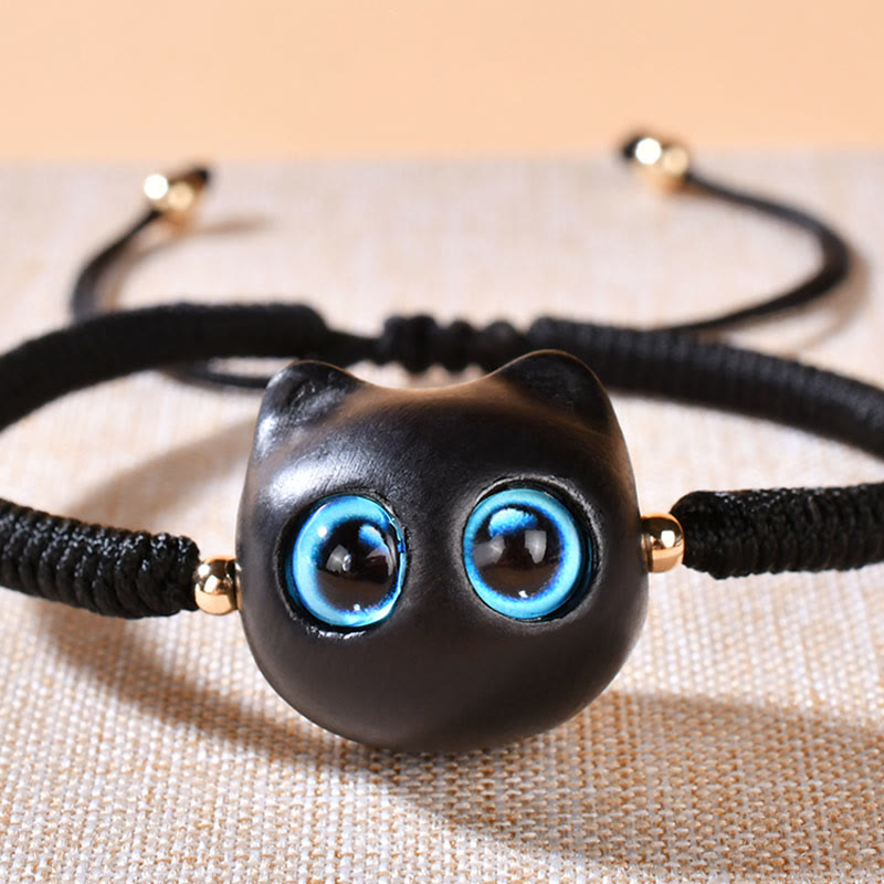 Bracelet en bois d'ébène avec nœud King Kong pour la paix et la protection