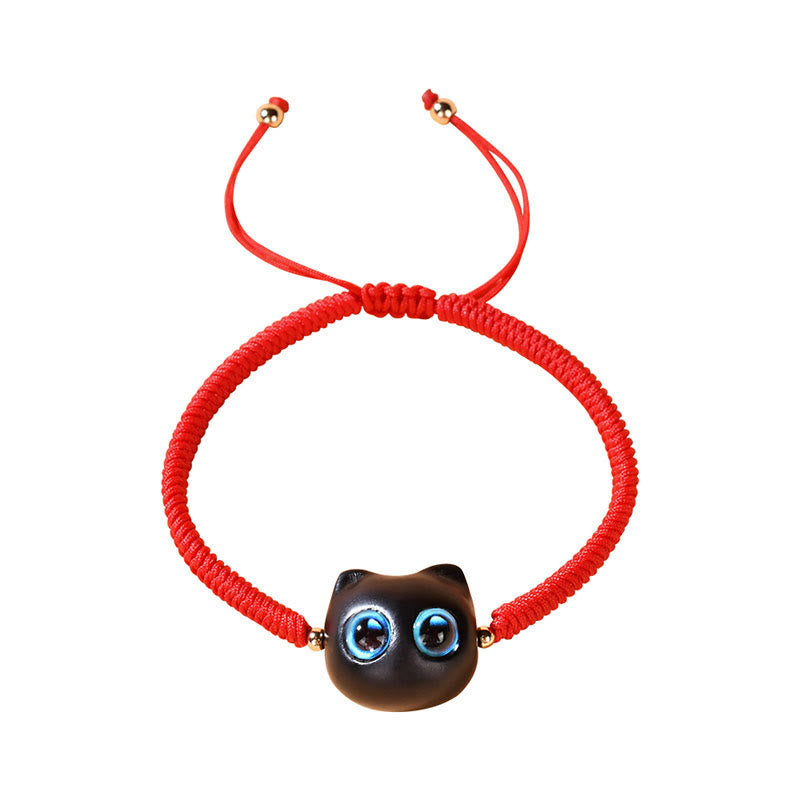 Bracelet en bois d'ébène avec nœud King Kong pour la paix et la protection