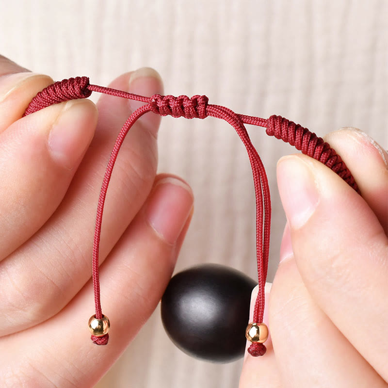 Bracelet en bois d'ébène avec nœud King Kong pour la paix et la protection