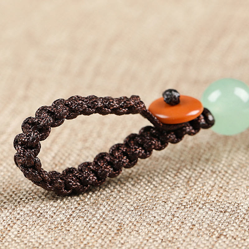 Porte-clés chat porte-bonheur en bois d'ébène pour la paix et l'équilibre spirituels