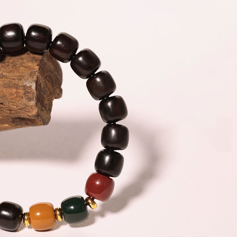 Bracelet en bois d'ébène pour la paix et l'équilibre, pour la guérison spirituelle