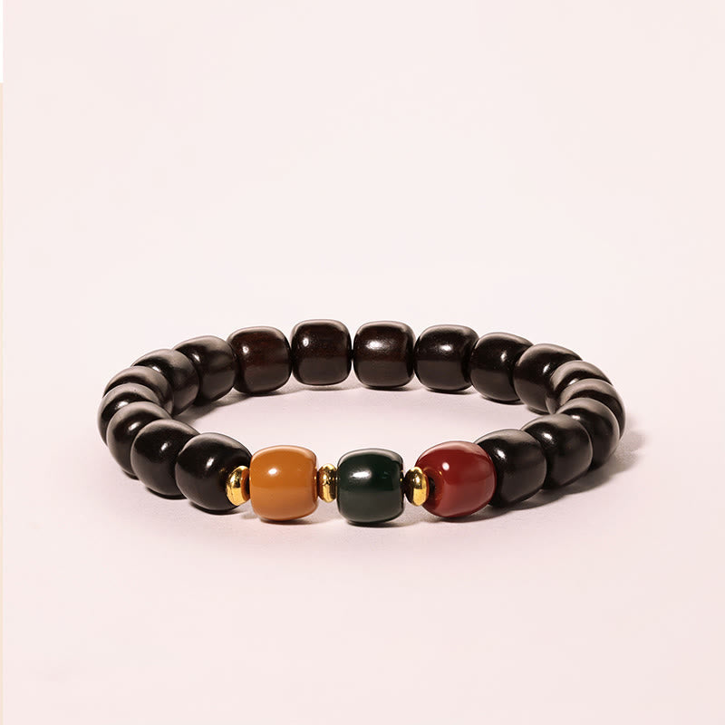 Bracelet en bois d'ébène pour la paix et l'équilibre, pour la guérison spirituelle