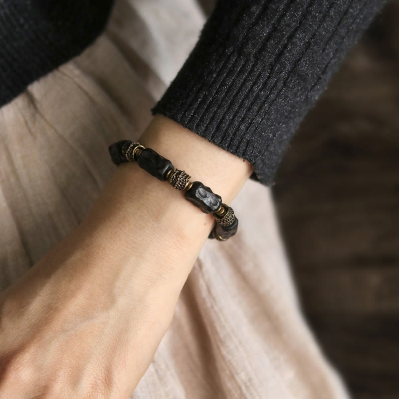 Bracelet spirituel en bois d'ébène | Calme, paix et protection