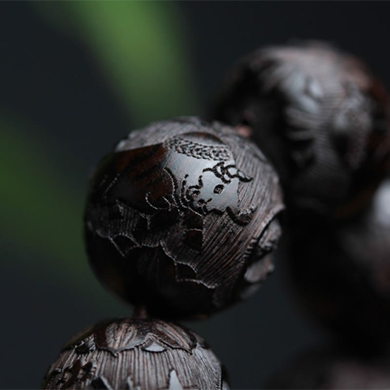 Bracelet d'équilibre Yin Yang en bois d'ébène, perles de 20 mm