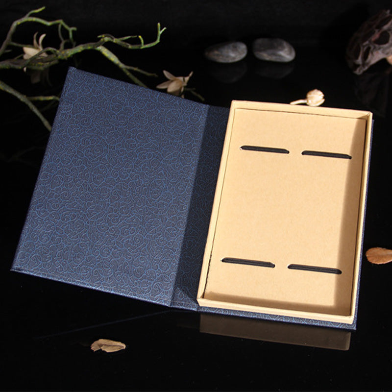 Marque-page zen en bois d'ébène avec coffret cadeau en bois de santal rouge
