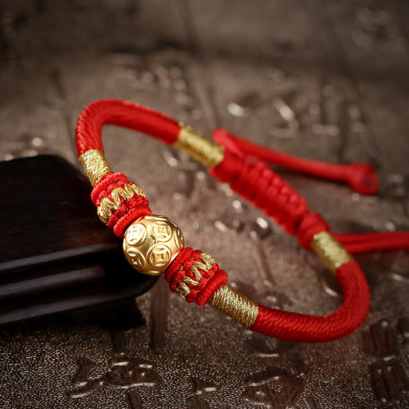 999 Sterling Silver Red String Protection Bracelet for Luck
