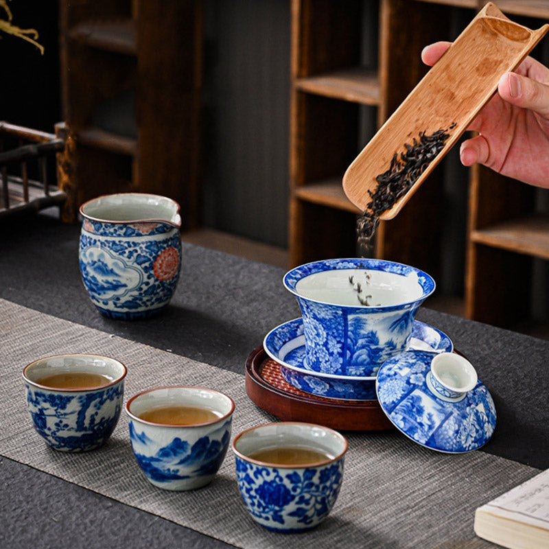 Ceramic Jingdezhen Dragon Phoenix Gaiwan Tea Cup 170ml