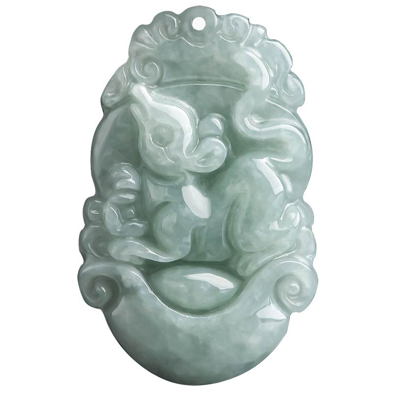 Unisex Jade Chinese Zodiac Success Pendant Necklace