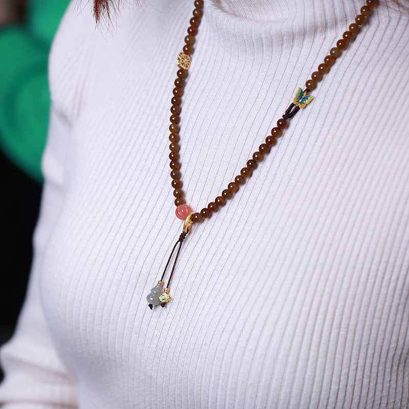 Jade Prosperity Butterfly Gourd Bracelet Necklace
