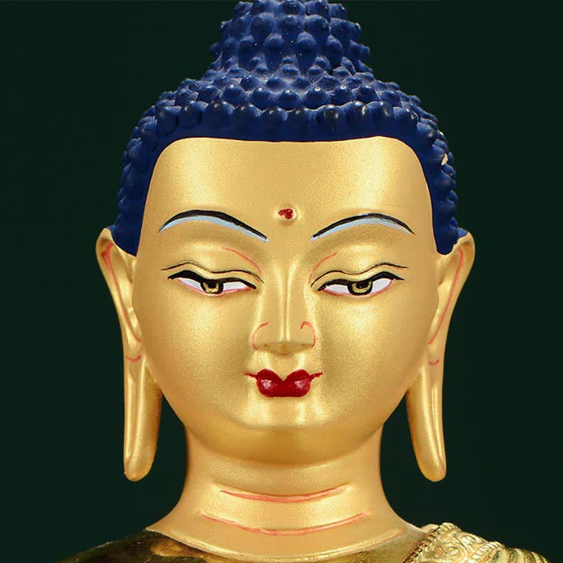 Copper Buddha Statue Shakyamuni Figurine 16.5cm Enlightenment
