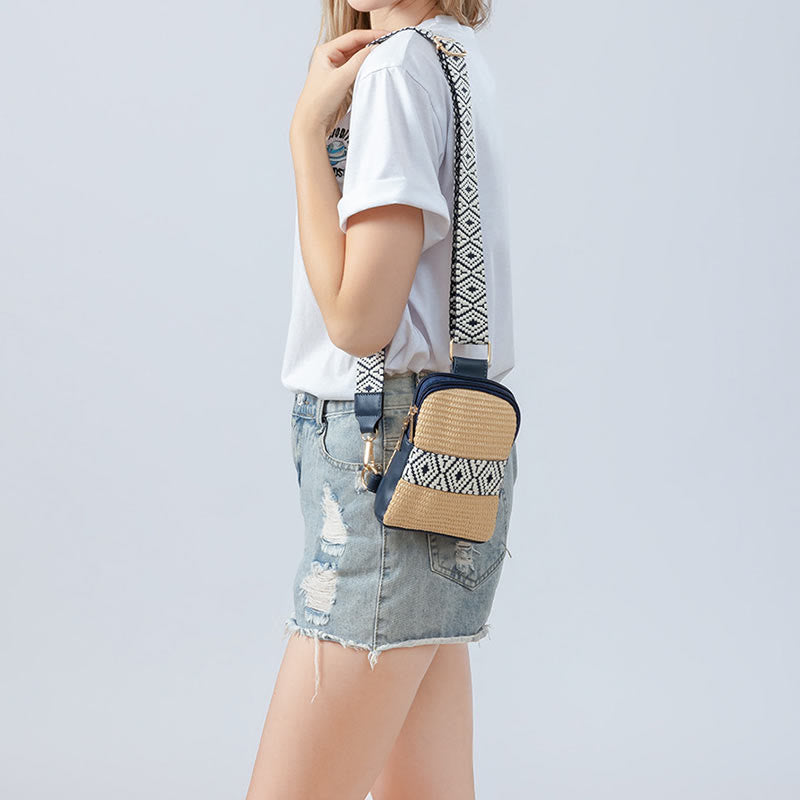 Geometry Straw Woven Crossbody Bag | Spiritual Accessories