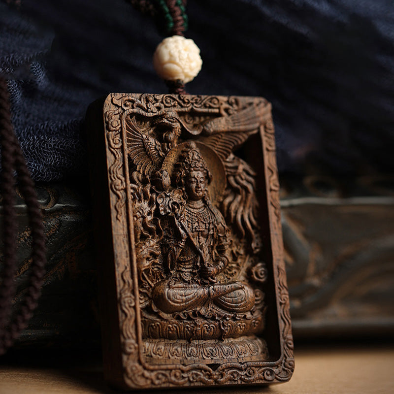 Chinese Zodiac Agarwood PiXiu Dragon Peace Necklace Pendant