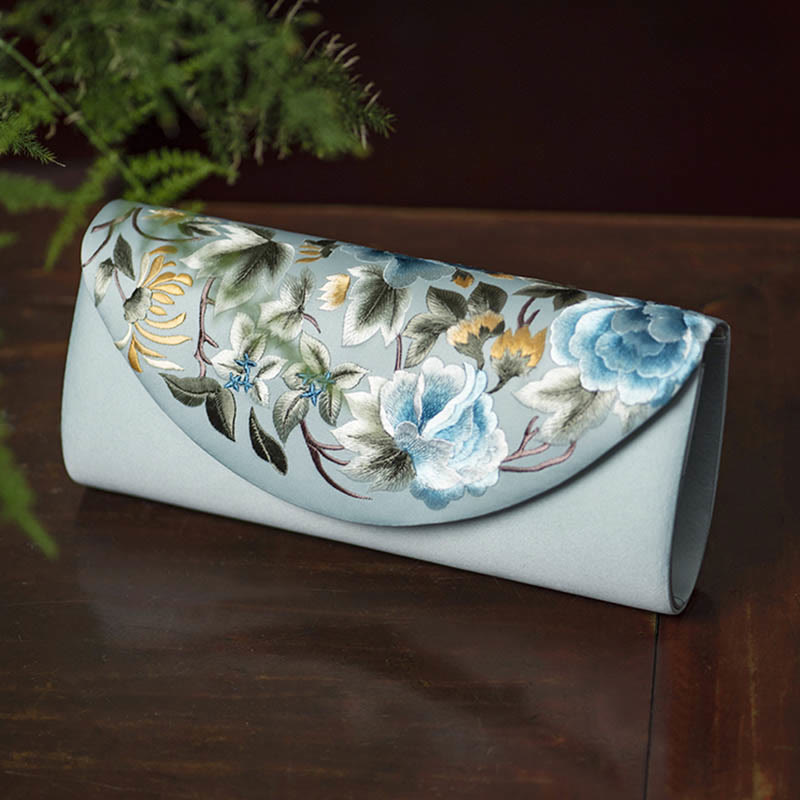 Sac bandoulière élégant brodé Su | Sac à main floral de 24 cm