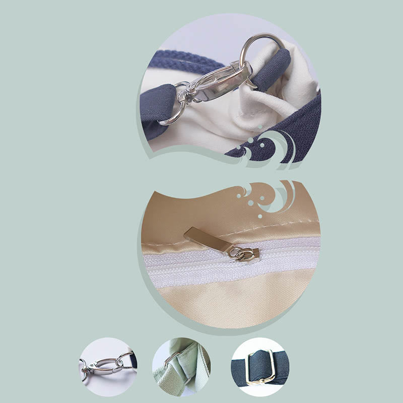 Sac fourre-tout en toile brodée de fleurs de cerisier 28 x 30 cm