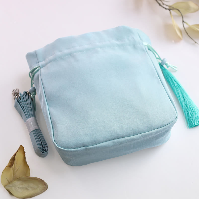 Sac fourre-tout en coton et lin brodé avec des fleurs de glycine