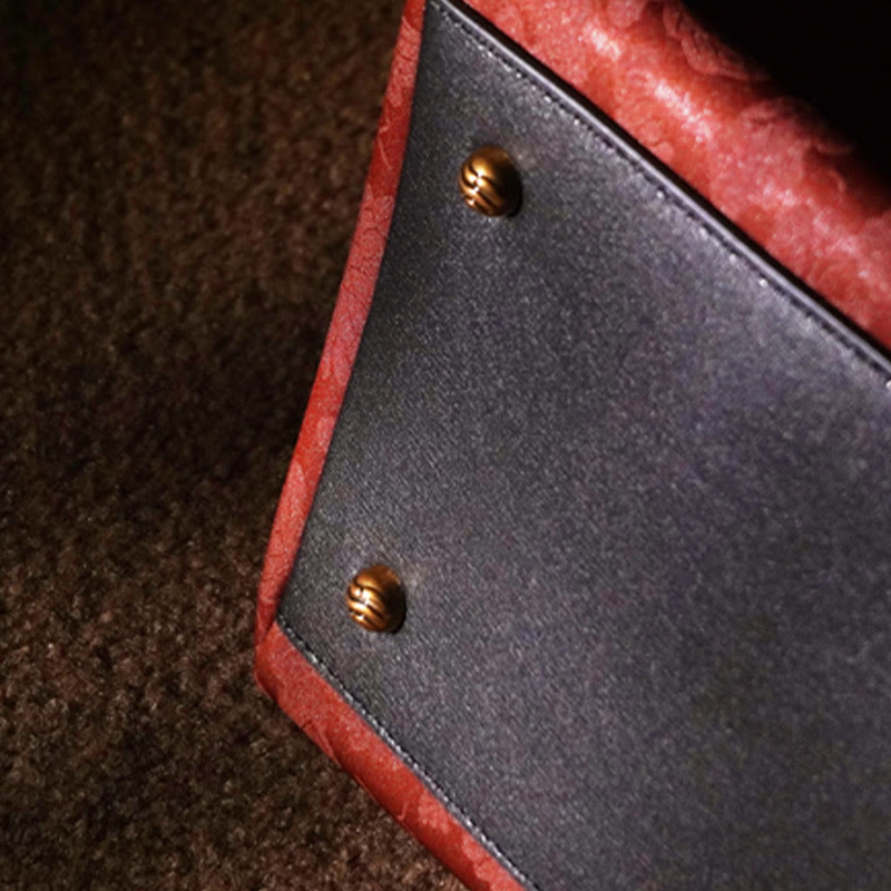 Sac à bandoulière en soie Xiangyunsha brodé avec fleurs de bambou et de prunier