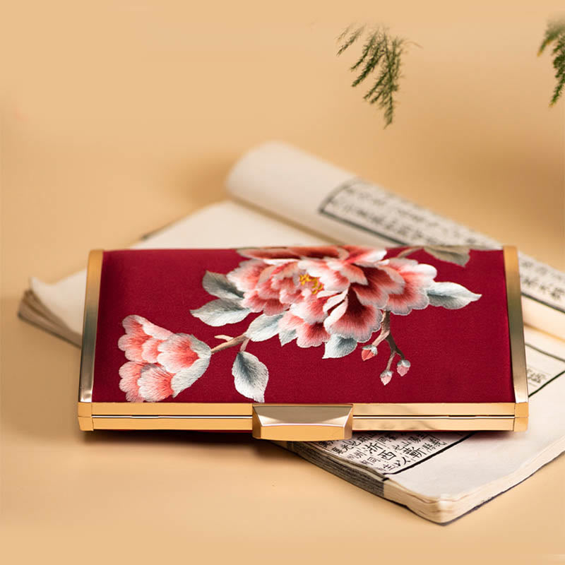 Sac bandoulière brodé avec œillets 20 cm | Motif floral élégant