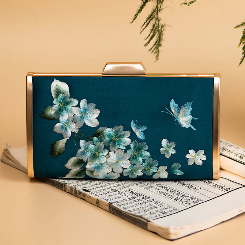 Sac bandoulière brodé avec œillets 20 cm | Motif floral élégant