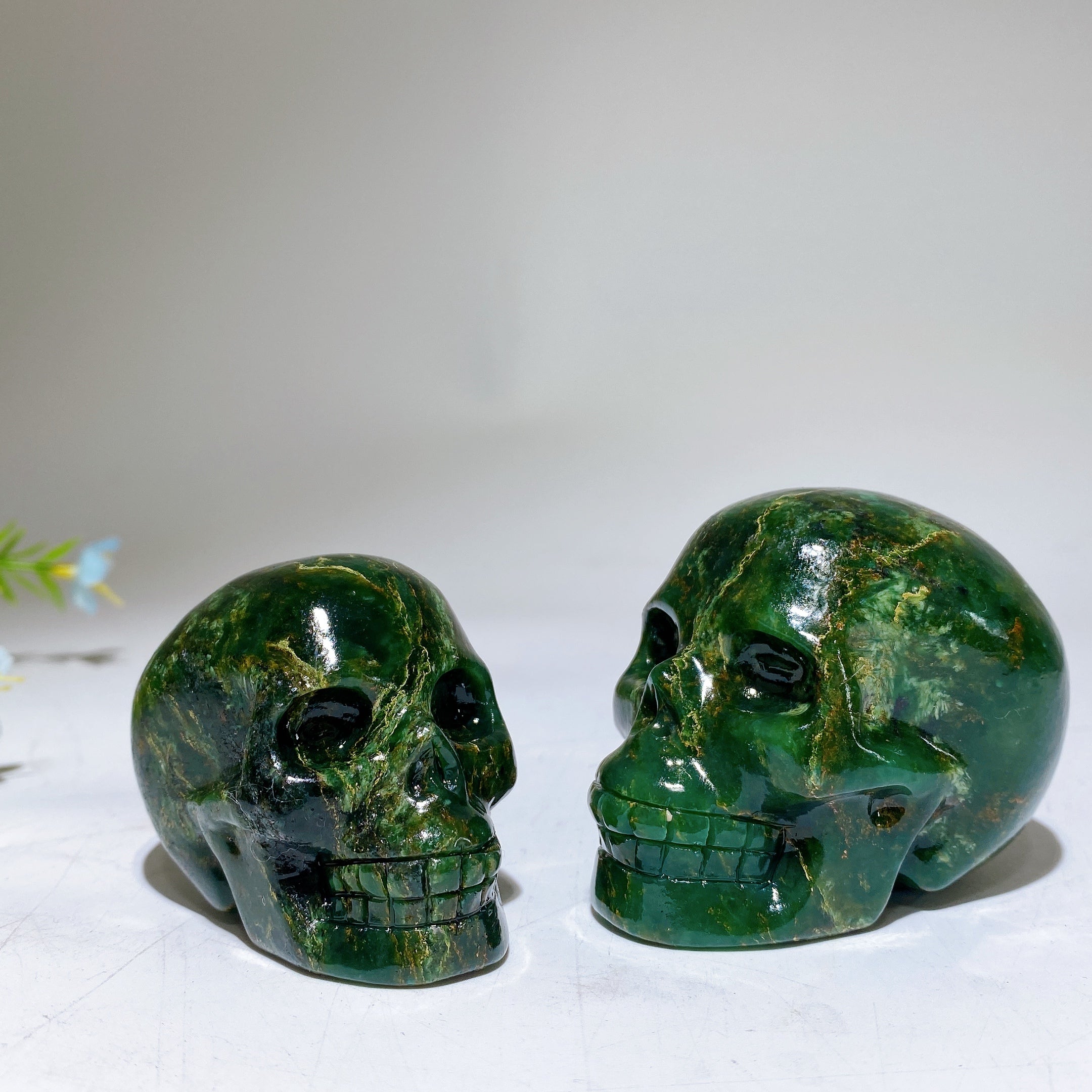 Emerald Crystal Figurines 1.9-3.7 Inch Hand Carved Carvings