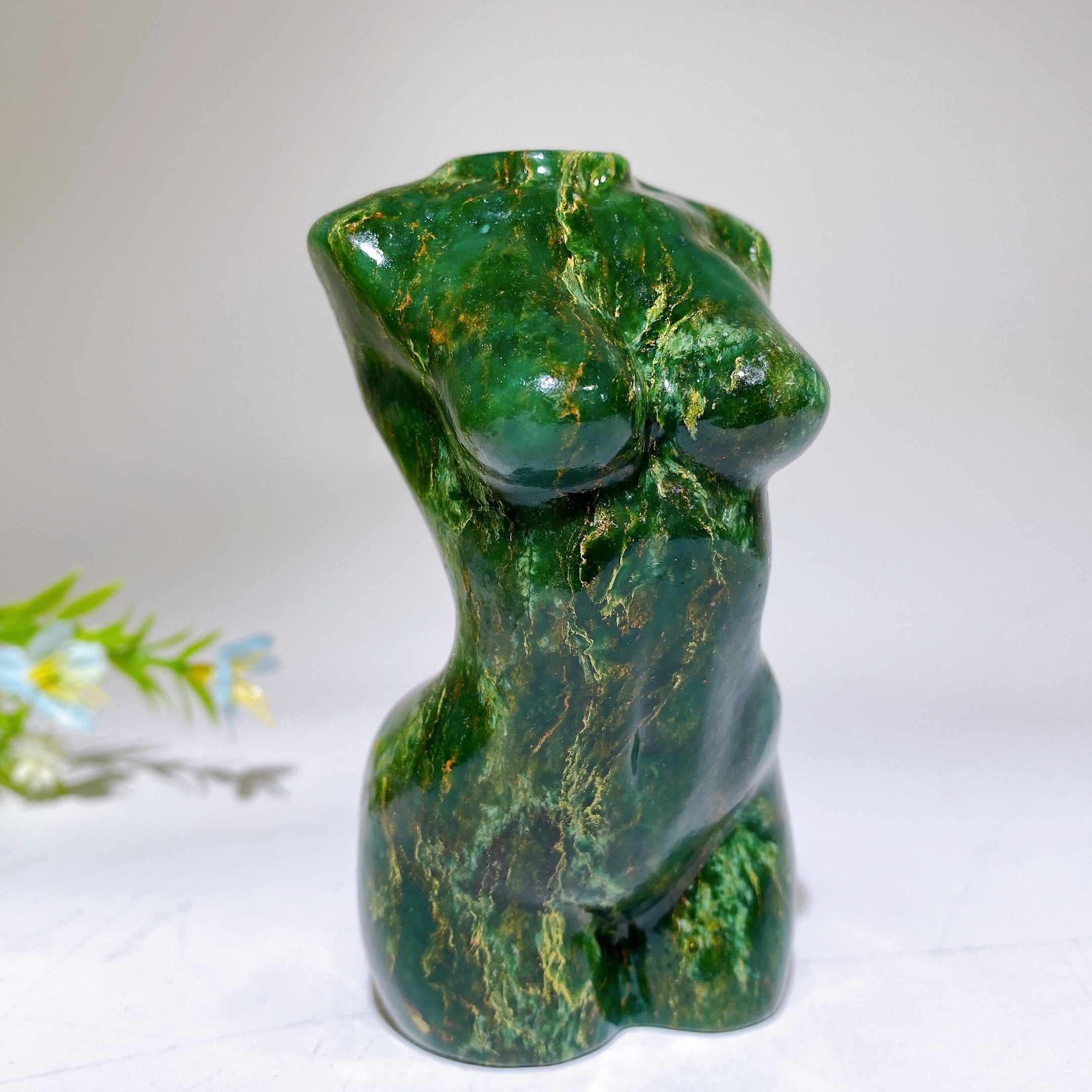 Emerald Crystal Figurines 1.9-3.7 Inch Hand Carved Carvings