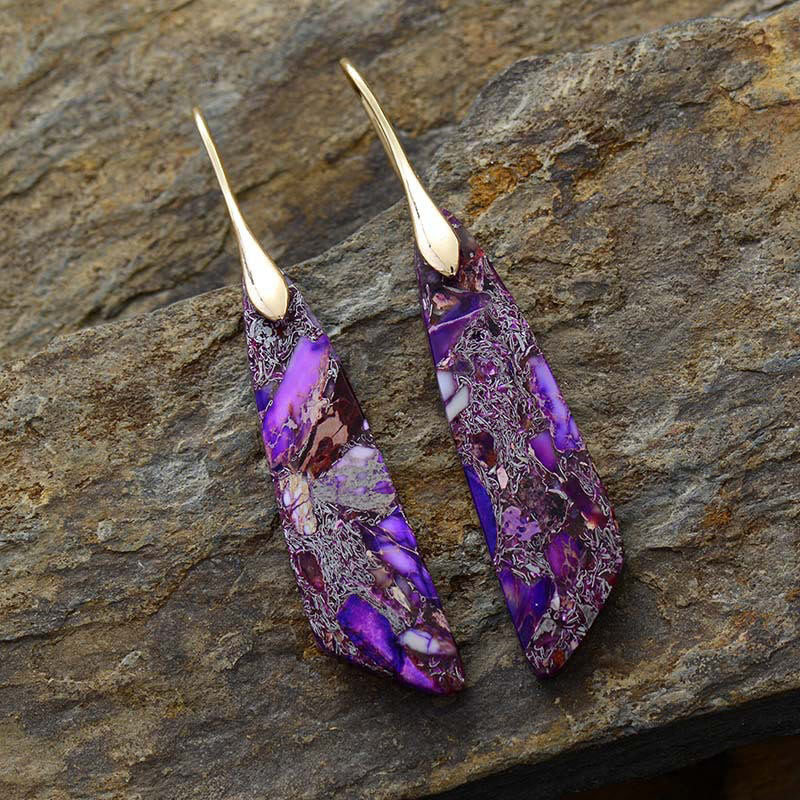 Boucles d'oreilles en pierre de l'empereur pour l'équilibre et la sérénité