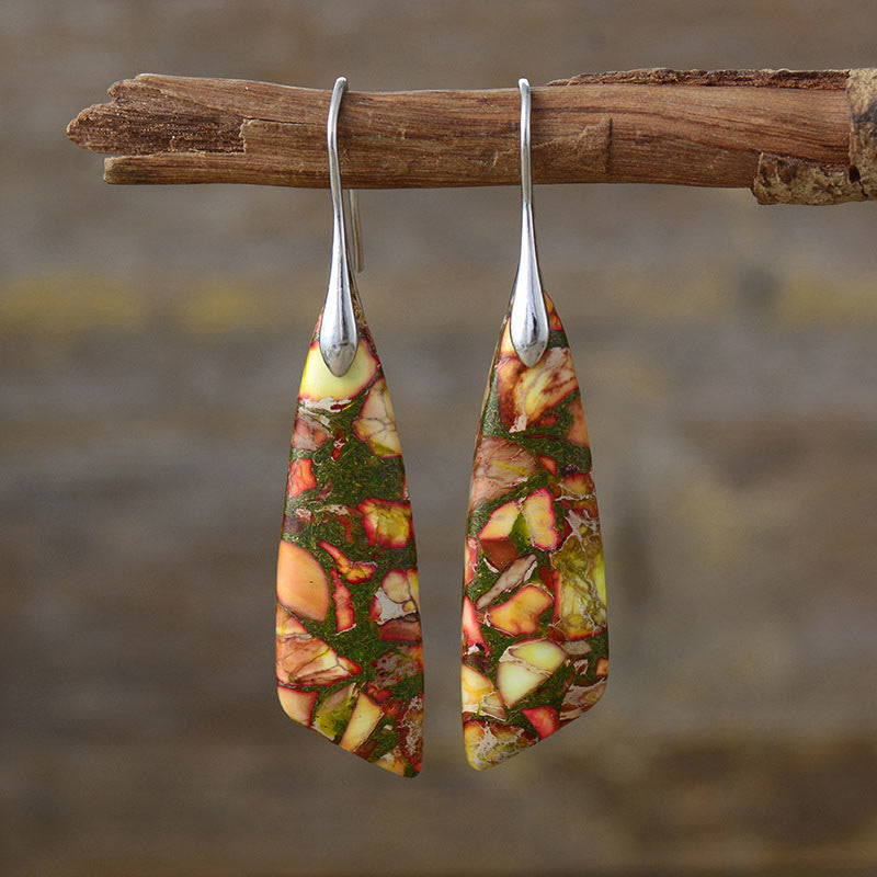 Boucles d'oreilles en pierre de l'empereur pour l'équilibre et la sérénité