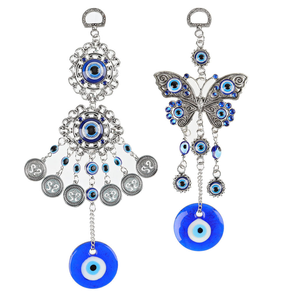 Evil Eye Butterfly Hanging Charm for Protection