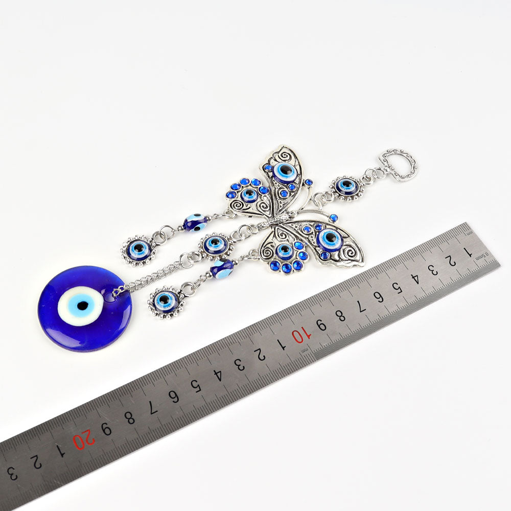 Evil Eye Butterfly Hanging Charm for Protection