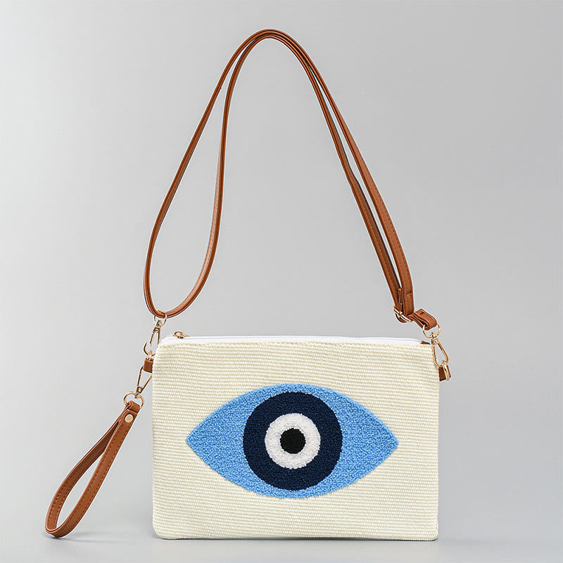 Sac bandoulière en toile Evil Eye avec bandoulière réglable - Symbole de protection
