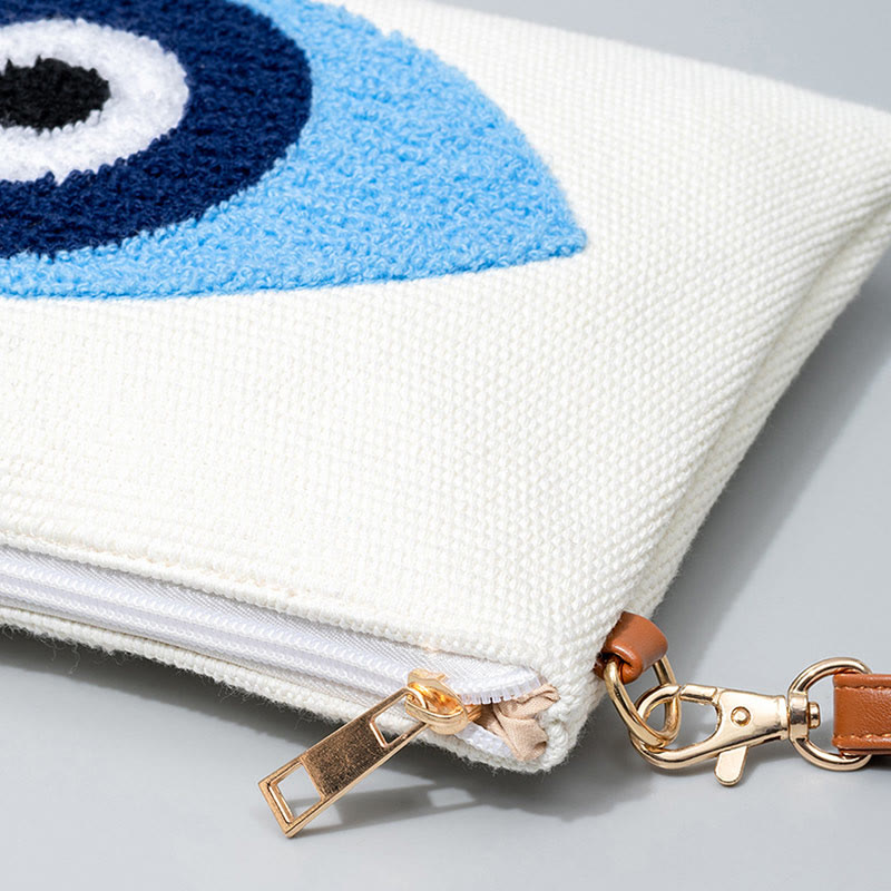 Sac bandoulière en toile Evil Eye avec bandoulière réglable - Symbole de protection