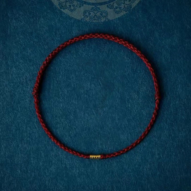 Red String Lucky Golden Bead Bracelet Anklet