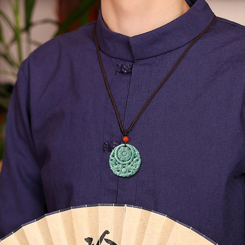 Jade Yin Yang Dragon Necklace for Balance and Prosperity