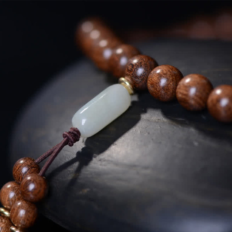 8mm Rosewood Jade Calm Mala Bracelet for Prosperity