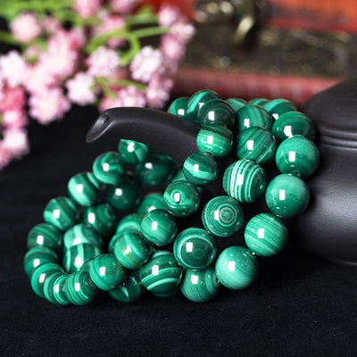 Bracelet Malachite 12 mm pour la protection et le calme