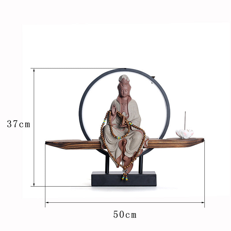 Ceramic Buddha Avalokitesvara Lotus Burners for Meditation
