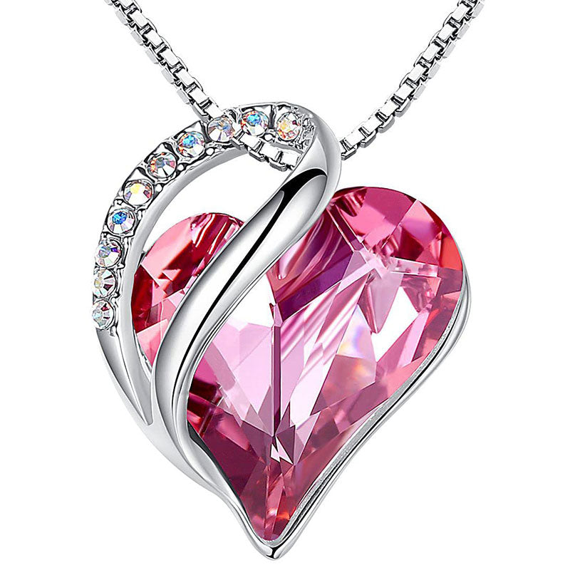 Love Heart Birthstone Healing Energy Necklace Pendant
