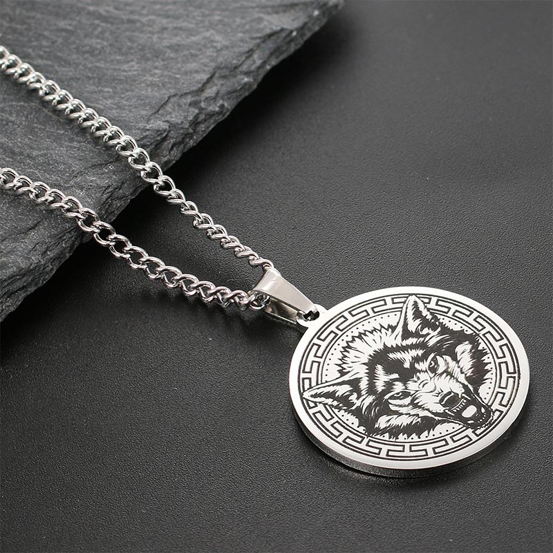 Unisex Titanium Steel Spiritual Protection Necklace with Animal Pendant