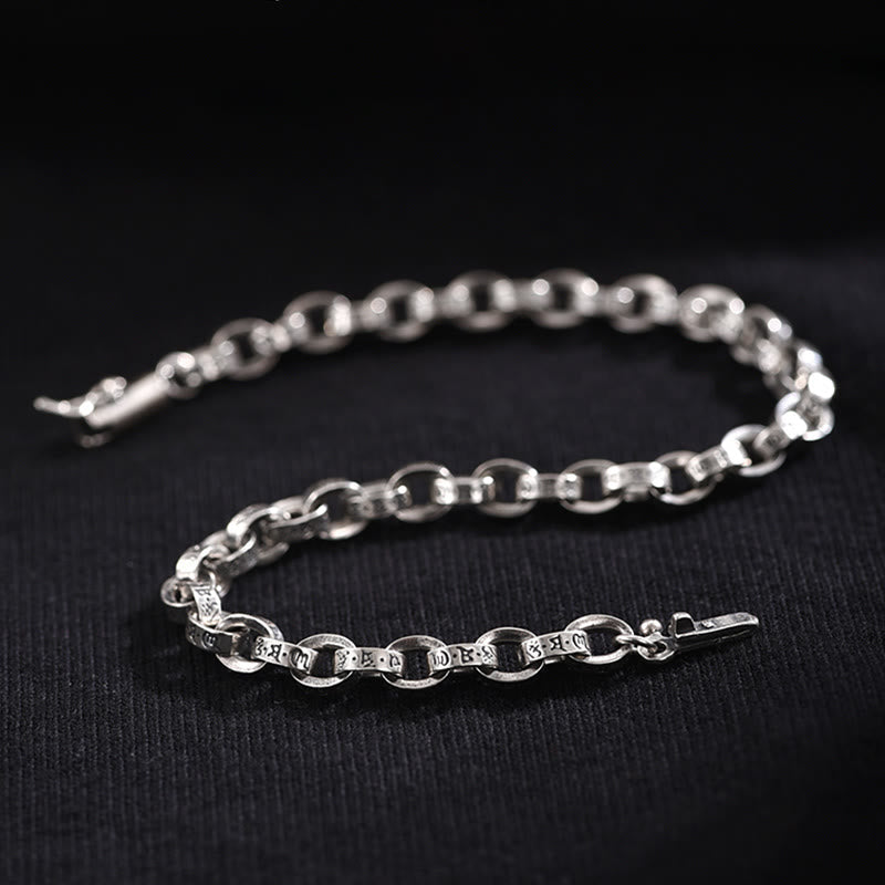 Om Mani Padme Hum 925 Silver Creativity Bracelet 17cm