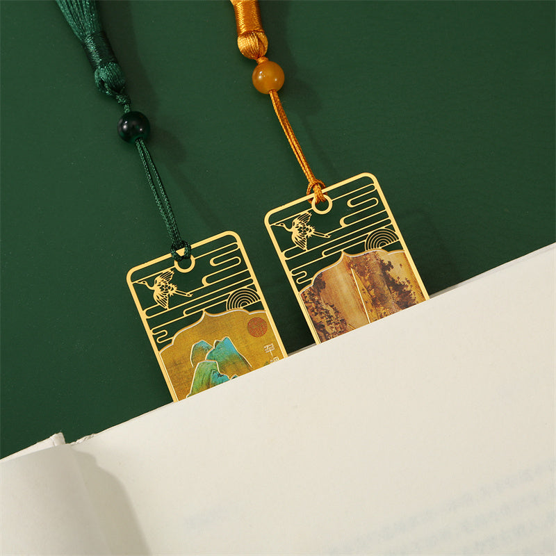 Metal Hollow Bookmark | Panorama of Rivers & Mountains Art