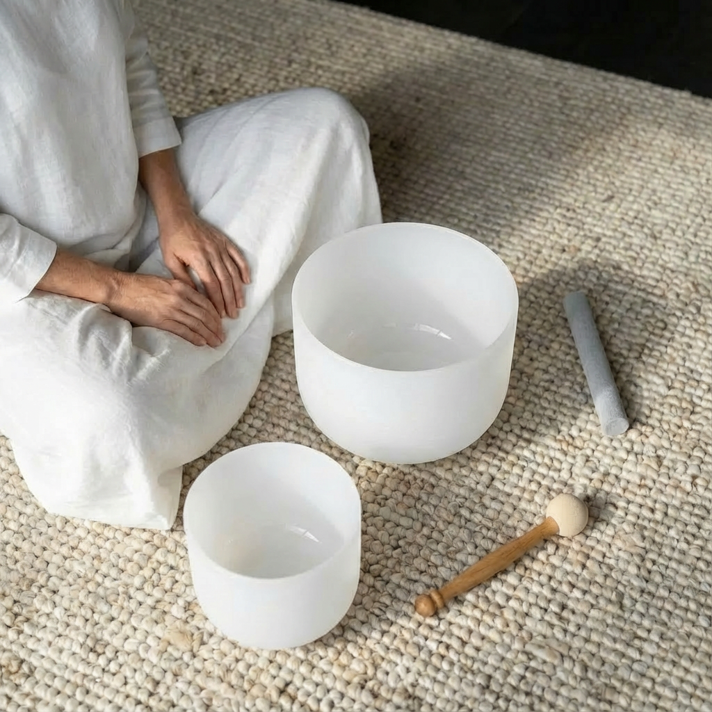 Bols chantants en cristal Earth Star et Soul Star, hauteur parfaite, 10 B3 et 8 C5, avec sac de transport