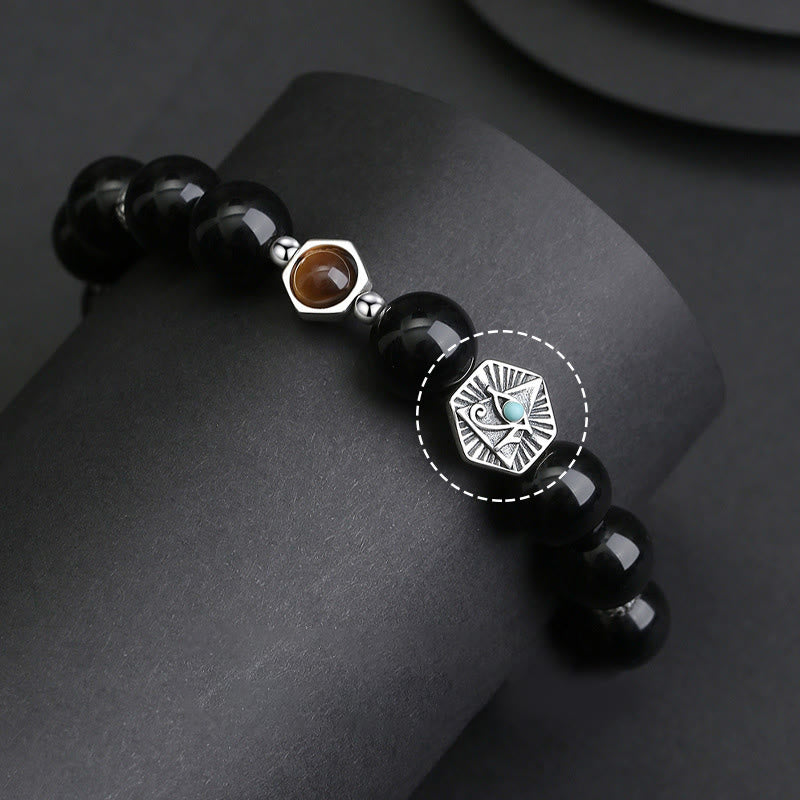 8mm Black Obsidian Tiger Eye Purification Bracelet