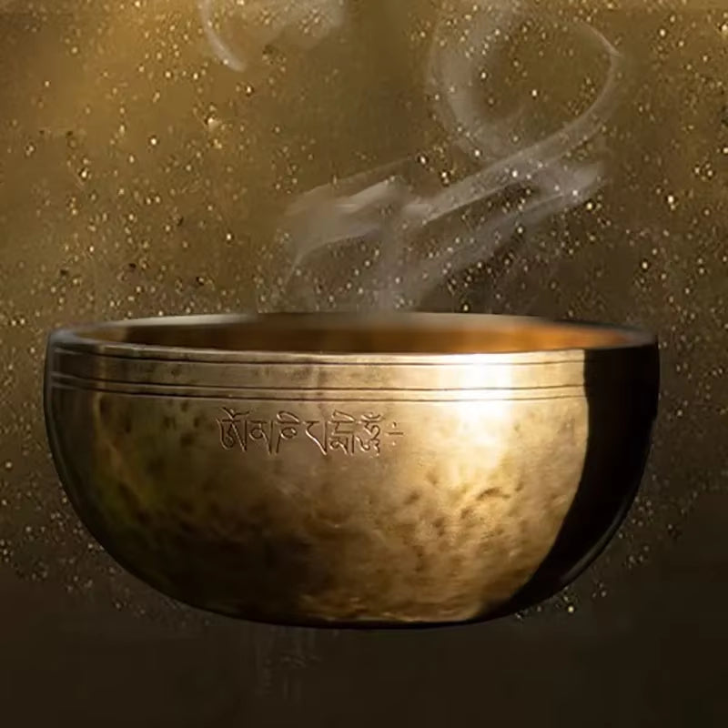 Buddhist Tibetan Singing Bowl Large Handmade Meditation Yoga Nepal Singing Bowls Professional Percussion Instruments Accessories