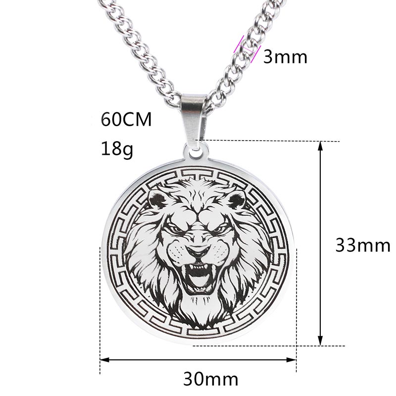 Unisex Titanium Steel Spiritual Protection Necklace with Animal Pendant
