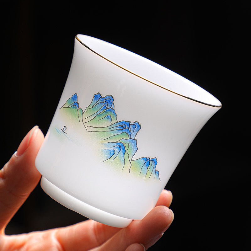 Tasse à thé en céramique 120 ml | Montagnes, rivières, arbres, élégance